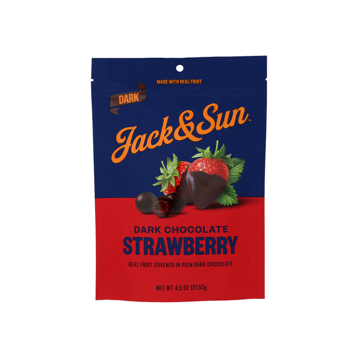 JACK AND SUN: Dark Chocolate Strawberry Bites, 4.5 oz