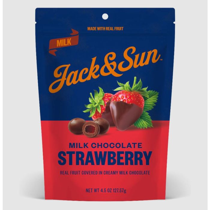JACK AND SUN: Milk Chocolate Strawberry Bites, 4.5 oz