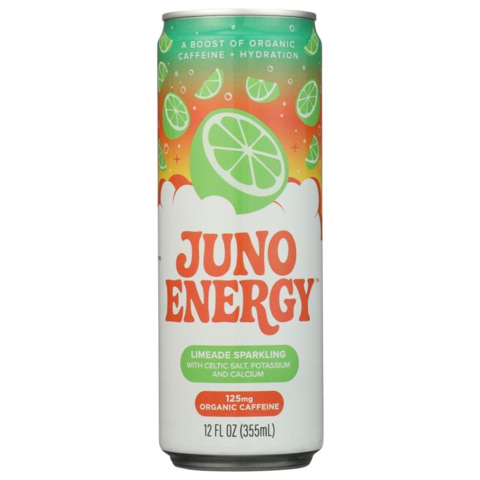 JUNO ENERGY: Limeade Sparkling Beverage, 12 fo