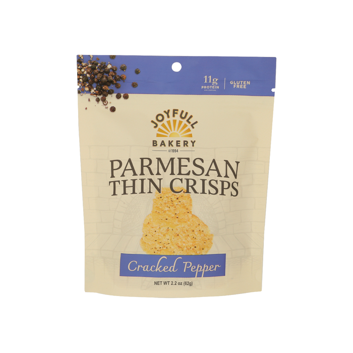 JOYFULL BAKERY: Cracked Pepper Parmesan Thin Crisps, 2.2 oz