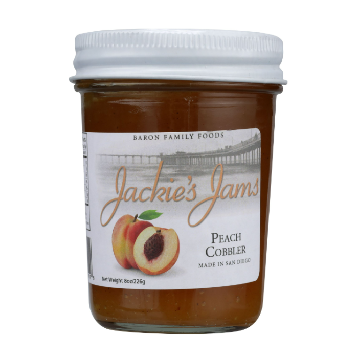 JACKIES JAMS: Peach Cobbler Jam, 8 oz