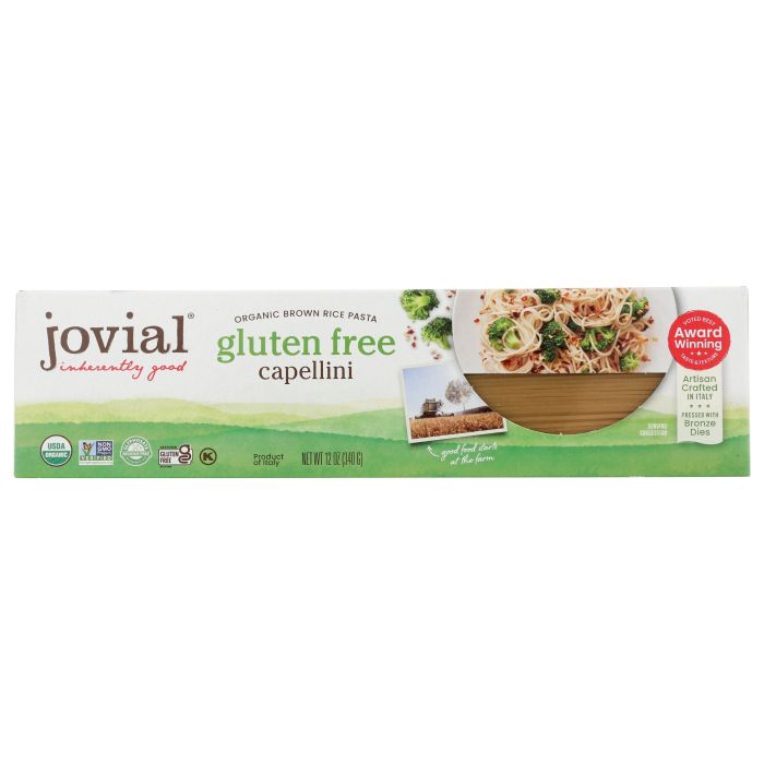 JOVIAL: Organic Brown Rice Pasta Gluten Free Capellini, 12 oz