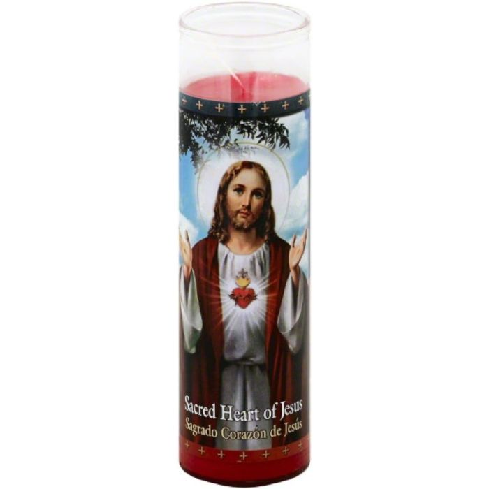 ST JUDE: Sacred Heart Of Jesus Red Candle, 1 ea