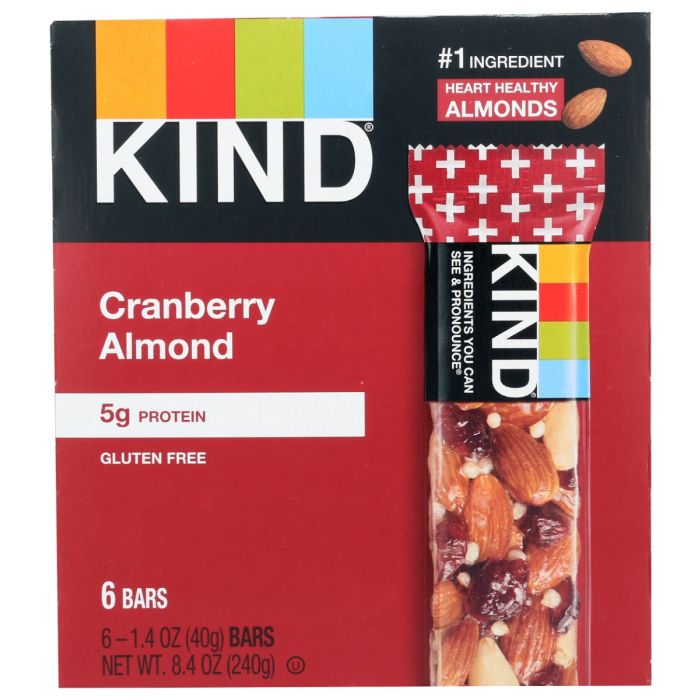 KIND: Cranberry Almond Nut Bars 6Pk, 8.4 oz