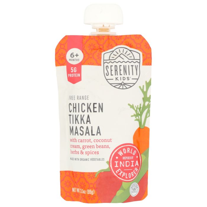 SERENITY KIDS: Chicken Tikka Masala Baby Food Pouch, 3.5 oz