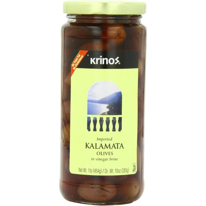 KRINOS: Imported Kalamata Olives in Vinegar Brine, 16 oz