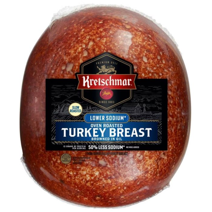 KRETSCHMAR: Oven Roasted Turkey Breast Lower Sodium, 15.5 lb