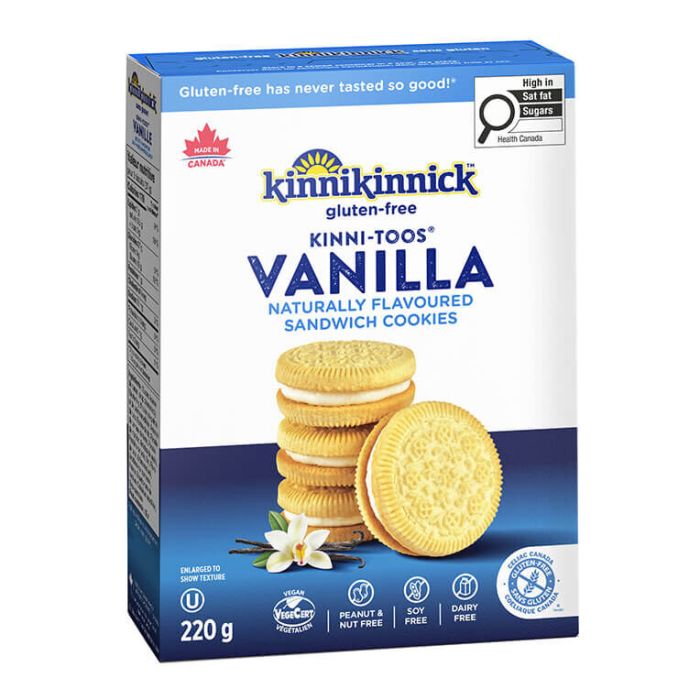 KINNIKINNICK: KinniToos Vanilla Sandwich Creme Cookies, 8 oz