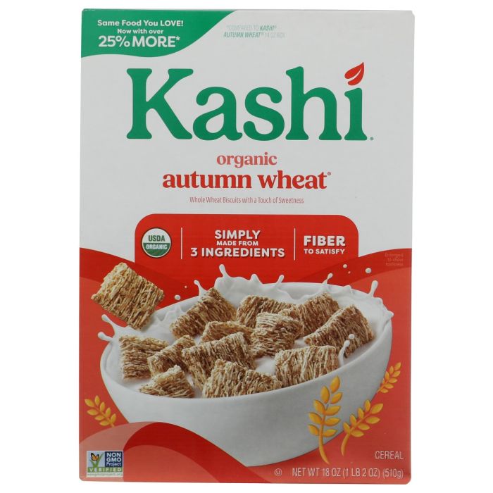 KASHI: Organic Whole Wheat Biscuits Autumn Wheat Cereal, 18 oz