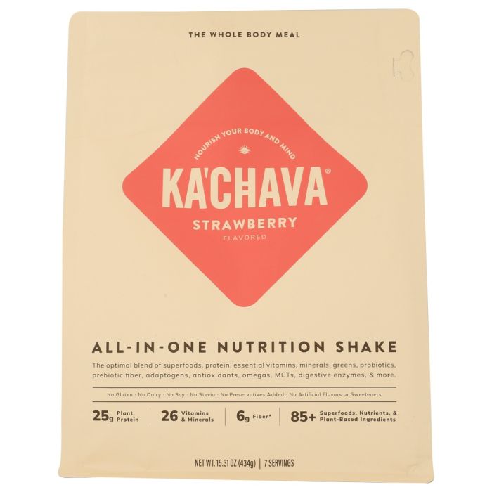KACHAVA: Strawberry All in One Nutrition Shake, 15.3 oz