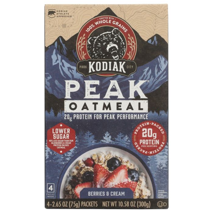 KODIAK: Berries and Cream Oatmeal Packets, 10.58 oz
