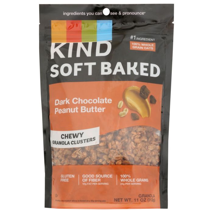 KIND: Dark Chocolate Peanut Butter Soft Baked Chewy Granola Clusters, 11 oz
