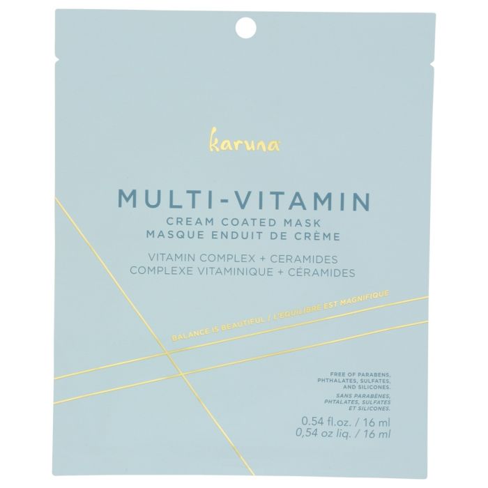 KARUNA SKIN: Multivitamin Cream Coated Facial Mask, 0.54 fo