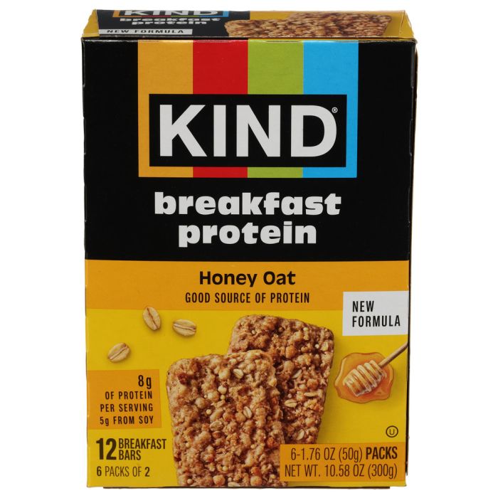 KIND: Honey Oat Breakfast Protein Bars 12 Count, 10.58 oz