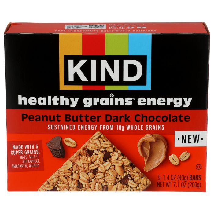 KIND: Peanut Butter Dark Chocolate Healthy Grains Energy Bars 5 Count, 7.1 oz