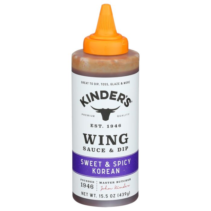 KINDERS: Sweet and Spicy Korean Wing Sauce and Dip, 15.5 oz