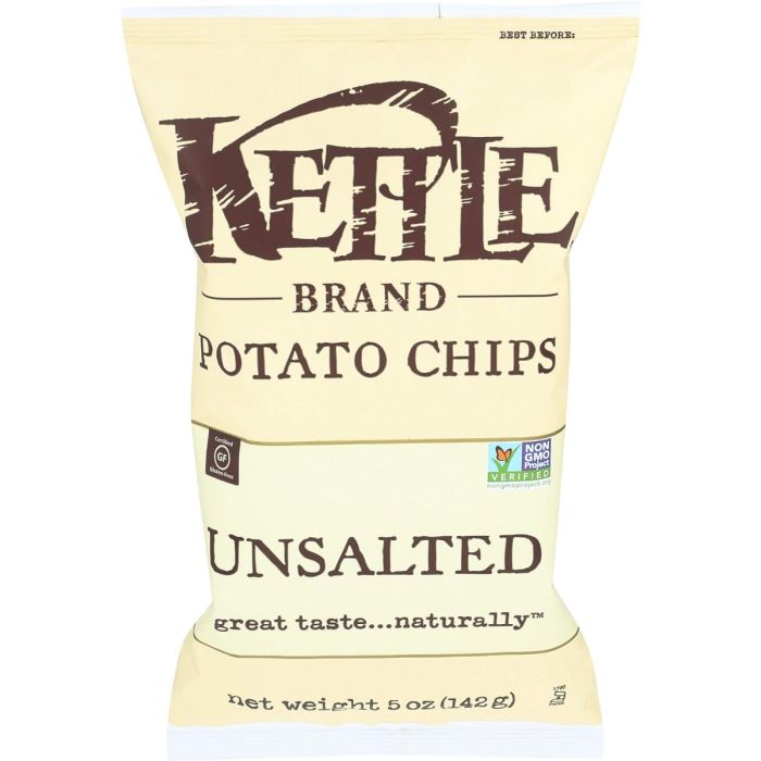 KETTLE FOODS: Potato Chips Unsalted, 5 oz