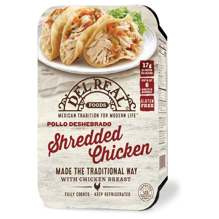 DEL REAL FOODS: Pollo Deshebrado Shredded Chicken, 16 oz