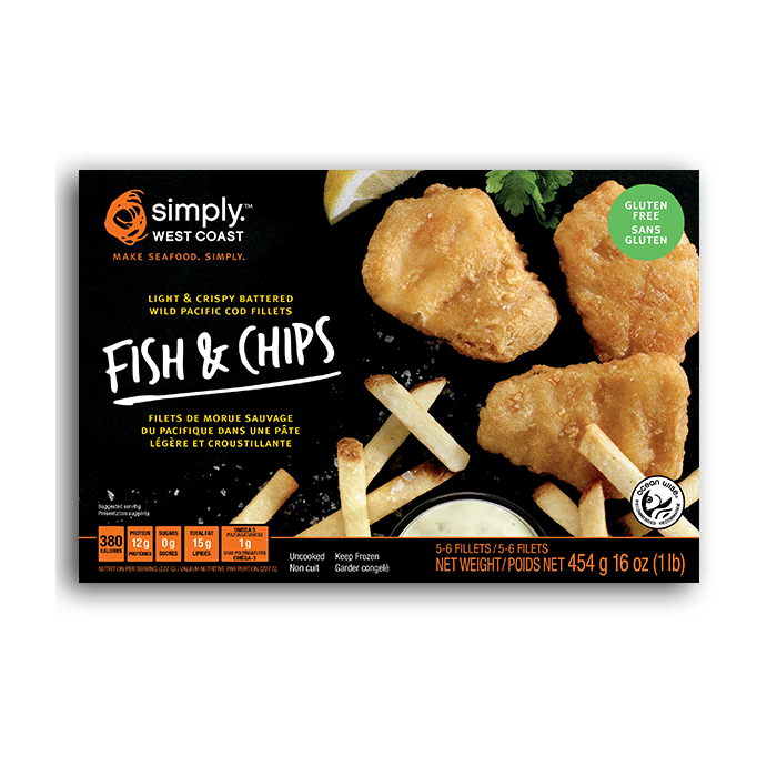 SIMPLY WEST COAST SEAFOOD: Fish and Chips, 16 oz