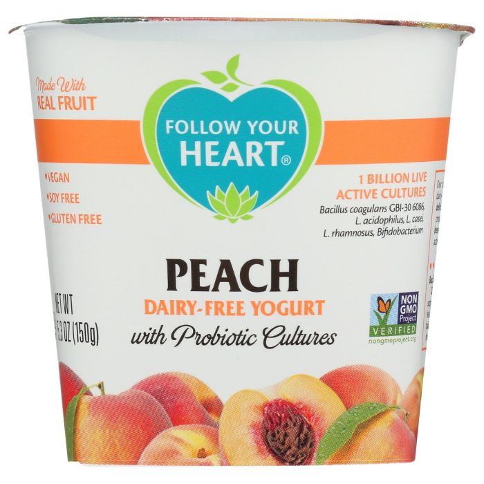FOLLOW YOUR HEART: Peach Dairy-Free Yogurt, 5.3 oz