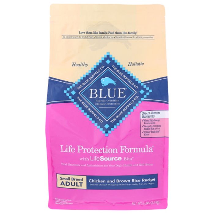 BLUE BUFFALO: Life Protection Formula Small Breed Adult Dog Food Chicken and Brown Rice Recipe, 6 lb