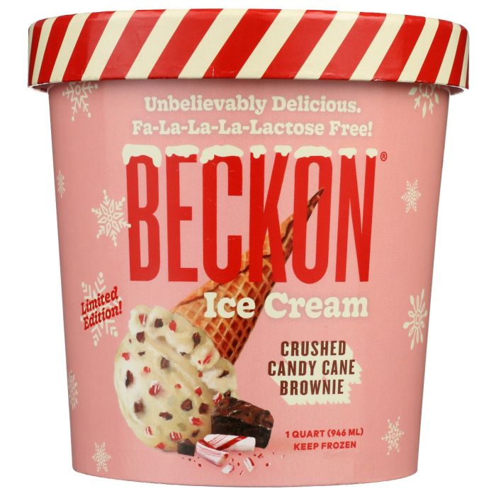 BECKON: Crushed Candy Cane Brownie Ice Cream, 32 oz