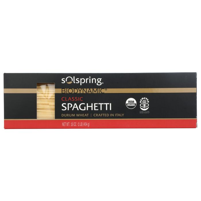 SOLSPRING: Organic Spaghetti Durum Wheat Pasta, 16 oz