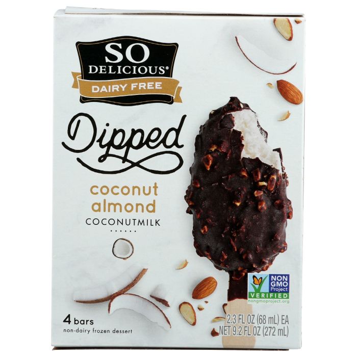 SO DELICIOUS: Dipped Coconutmilk Almond Bars, 9.2 oz