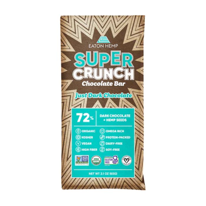 EATON HEMP: Just Dark Chocolate Bar Super Crunch, 2.1 oz