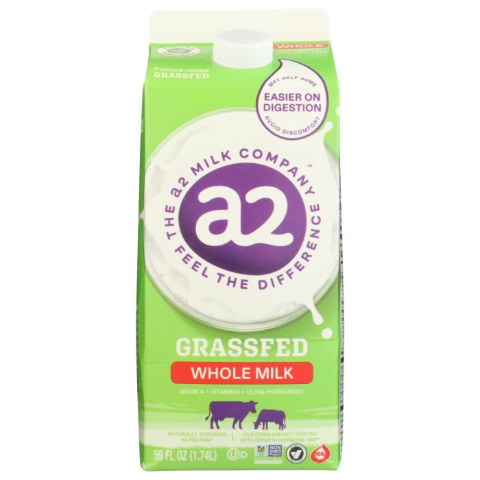 A2 MILK: Grassfed Whole Milk, 59 fo
