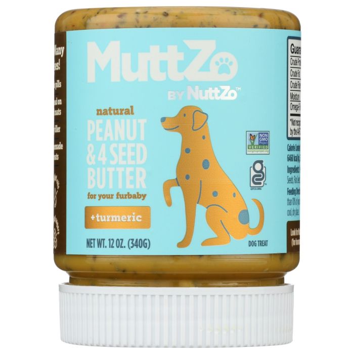 NUTTZO: MuttZo Peanut Butter Plus Turmeric For Fur Baby, 12 oz