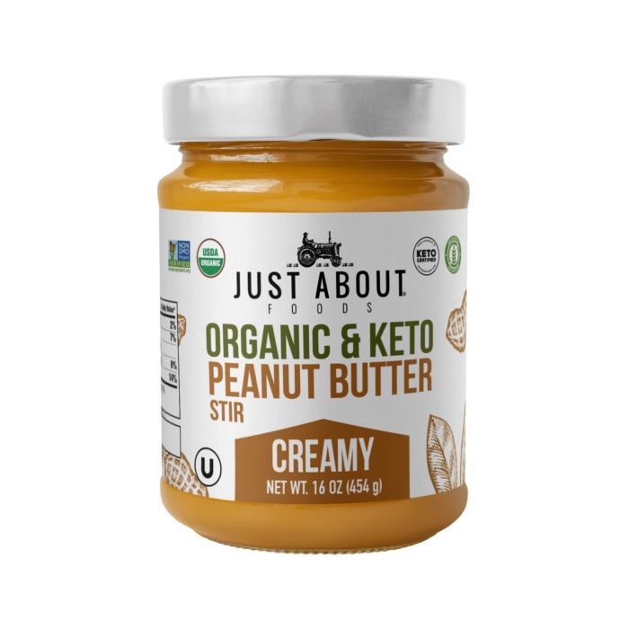 JUST ABOUT FOODS: Organic Creamy Peanut Butter, 16 oz