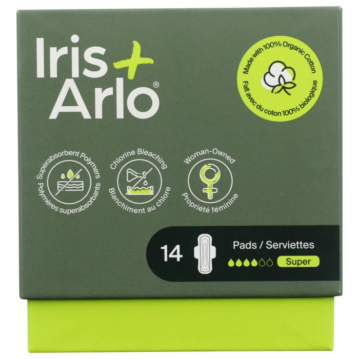 IRIS PLUS ARLO: Organic Super Cotton Pads, 14 ea