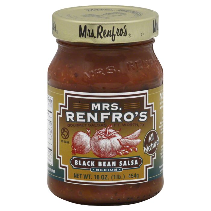 MRS. RENFRO'S: Salsa Black Bean Medium, 16 Oz