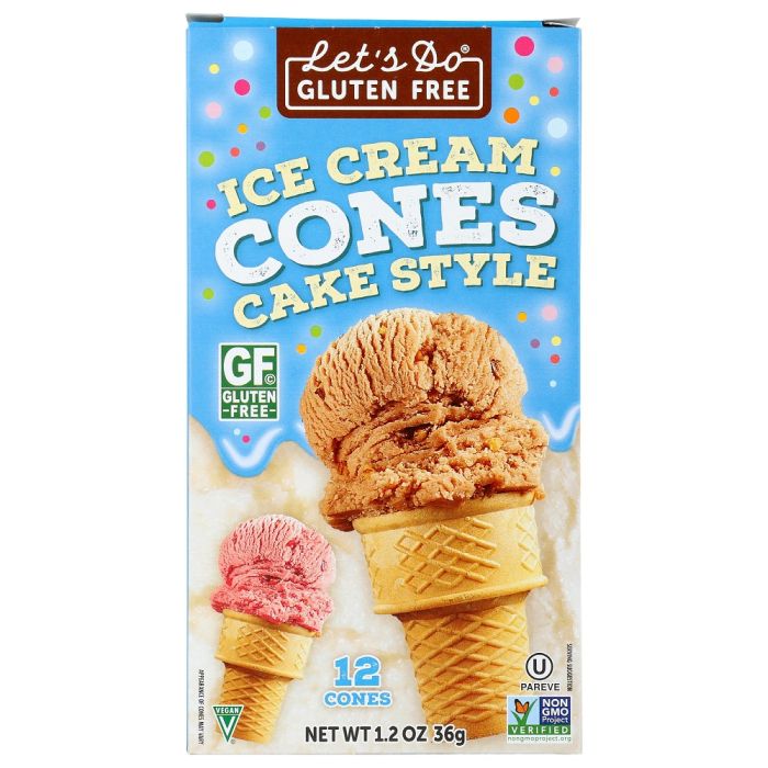 LET'S DO GLUTEN FREE: Ice Cream Cones Cake Style, 1.2 oz