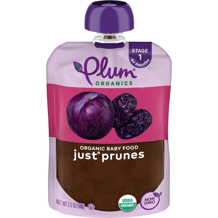 PLUM ORGANICS: Just Fruit Stage 1 Pouch Prunes, 3.5 oz