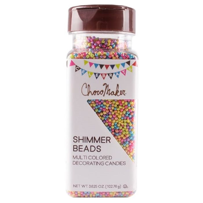 CHOCOMAKER: Shimmer Beads Multicolored Decorating Candies, 3.63 oz