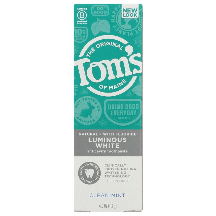 TOMS OF MAINE: Toothpaste Luminous White Clean Mint, 4 oz