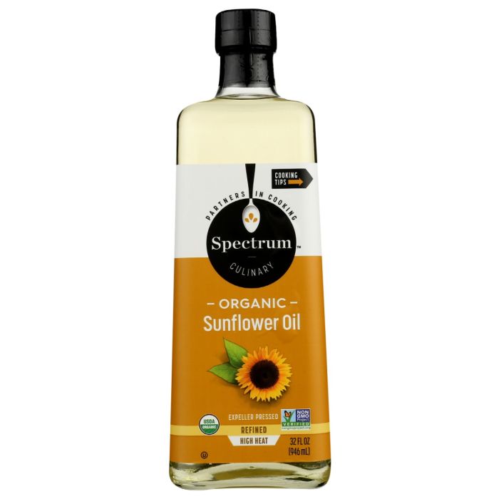 SPECTRUM NATURALS: Oil Sunflower High Heat Organic, 32 oz