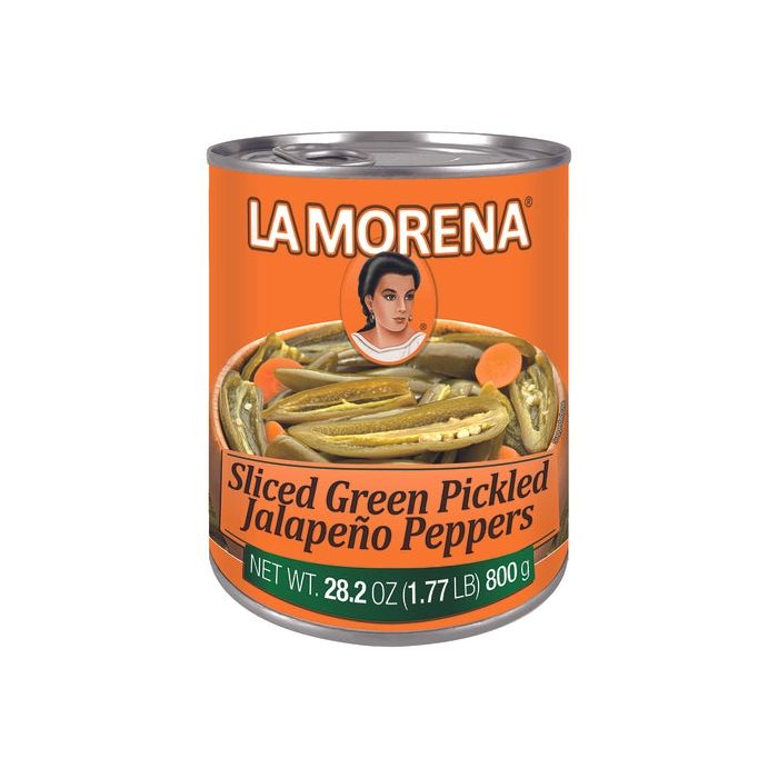 LA MORENA: Sliced Green Pickled Jalapeño Peppers, 28.2 oz
