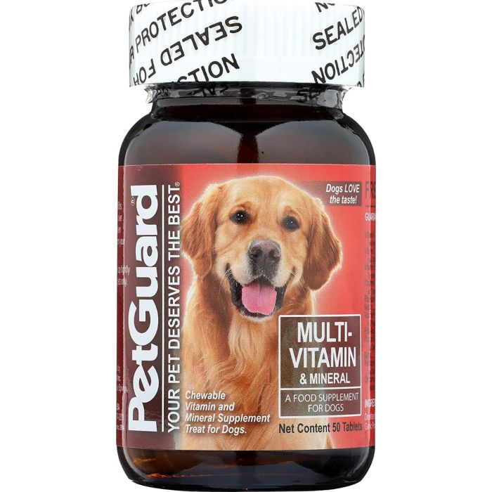 PETGUARD: Multi Vitamin And Mineral Supplement for Dogs, 50 tb