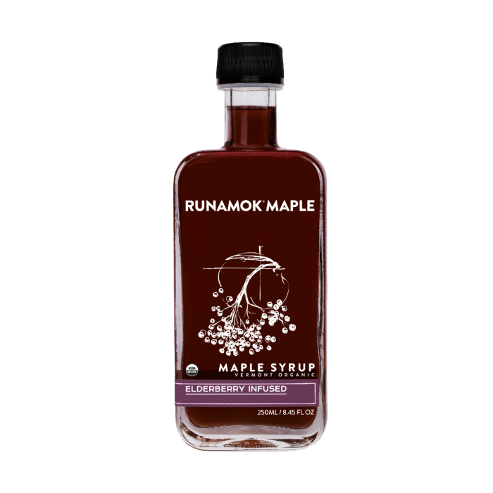 RUNAMOK MAPLE: Elderberry Infused Maple Syrup, 8.45 fo