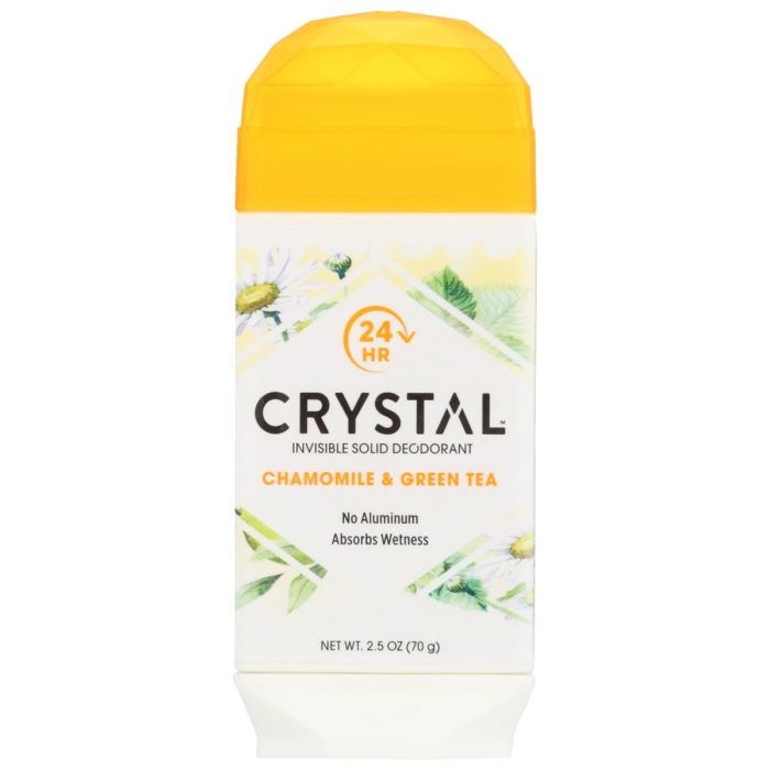 CRYSTAL BODY DEODORANT: Chamomile & Green Tea Invisible Solid Deodorant, 2.5 oz