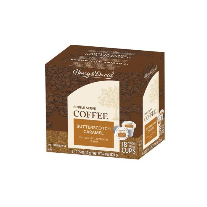 HARRY & DAVID: Butterscotch Caramel Single Serve Coffee, 18 pc
