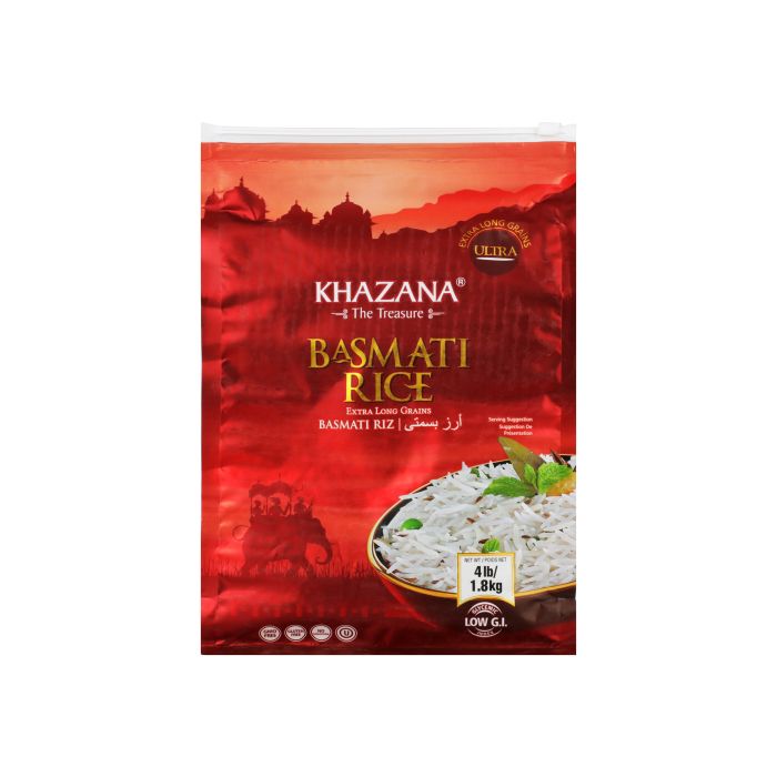 KHAZANA: Rice Basmati Ex Long, 4 lb