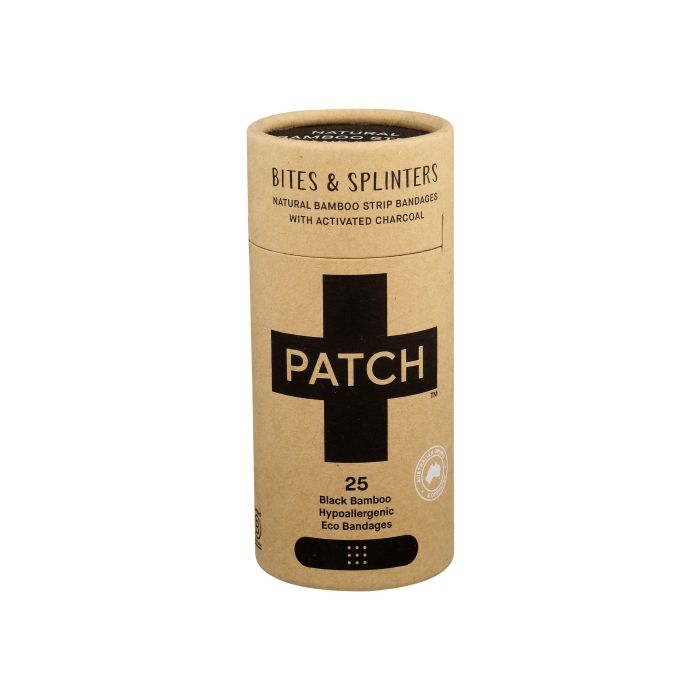 PATCH: Natural Activated Charcoal Bamboo Strip Bandages, 25 pc
