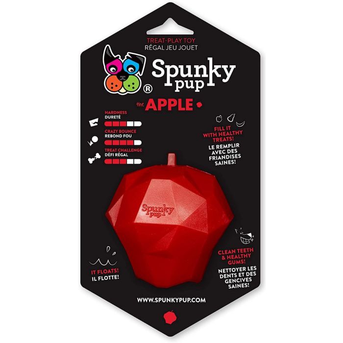 SPUNKY PUP: Treat Holding Apple Dog Toy, 1 ea