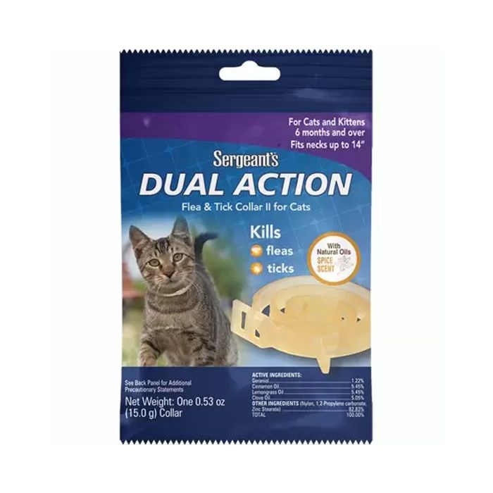 SERGEANT: Dual Action Flea & Tick Collar for Cats, 1 ea