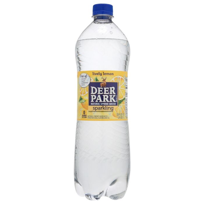 DEER PARK: Lemon Sparkling Water, 33.8 fo