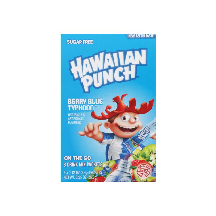 HAWAIIAN PUNCH: Berry Blue Typhoon On The Go 8 Drink Mix Packets, 0.95 oz